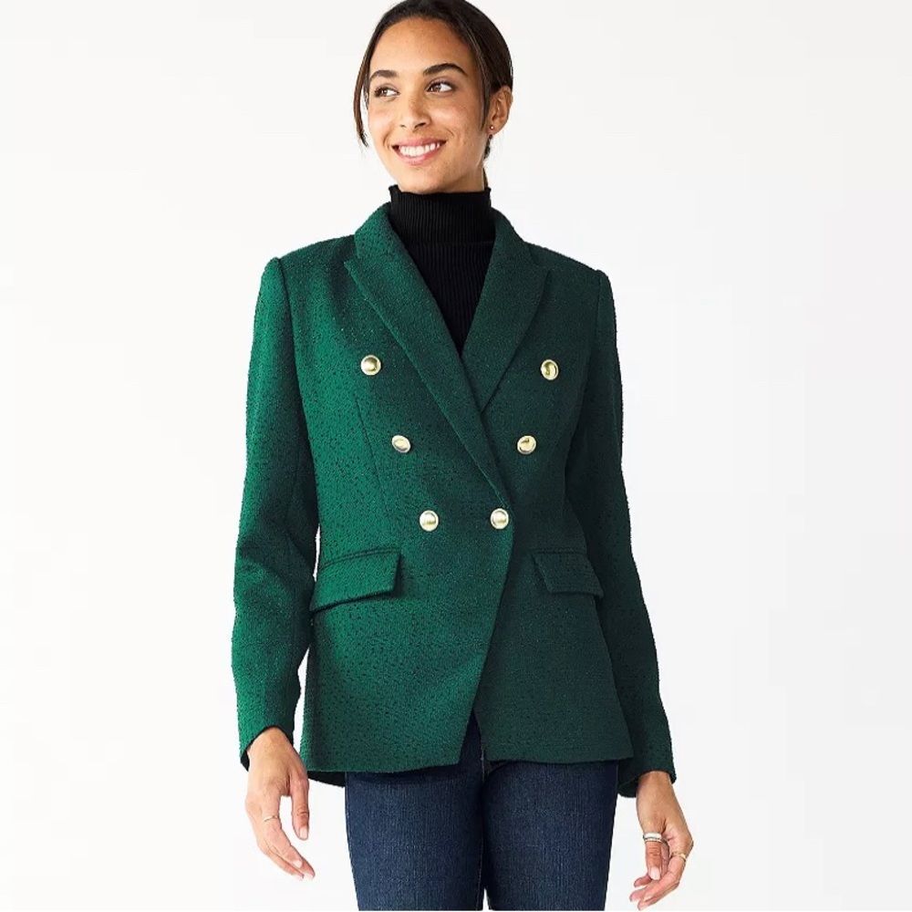 Nine West green textured blazer jacket - 1X - NWT